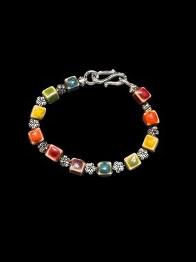 Multicolor Glass Bead Bracelet.